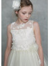 3D Flower Tulle Flower Girl Dress